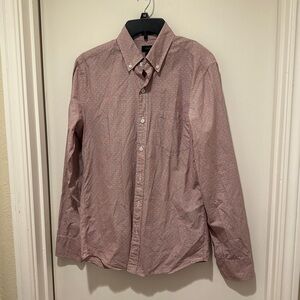 J. Crew Men’s Red & White Checkered Print Long Sleeve Button Down Dress Shirt